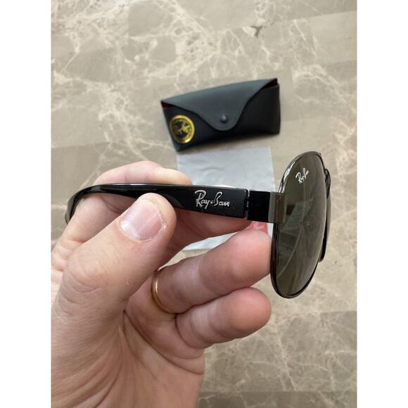 Ray Ban Aviator Sunglasses QB 2457 NWT Black Frames Shades - Picture 4 of 7